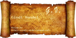 Gindl Vendel névjegykártya